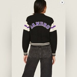 EUC Sandro Ashton Varsity Cardigan Size 1 (size 0-4) SOLD OUT EVERYWHERE